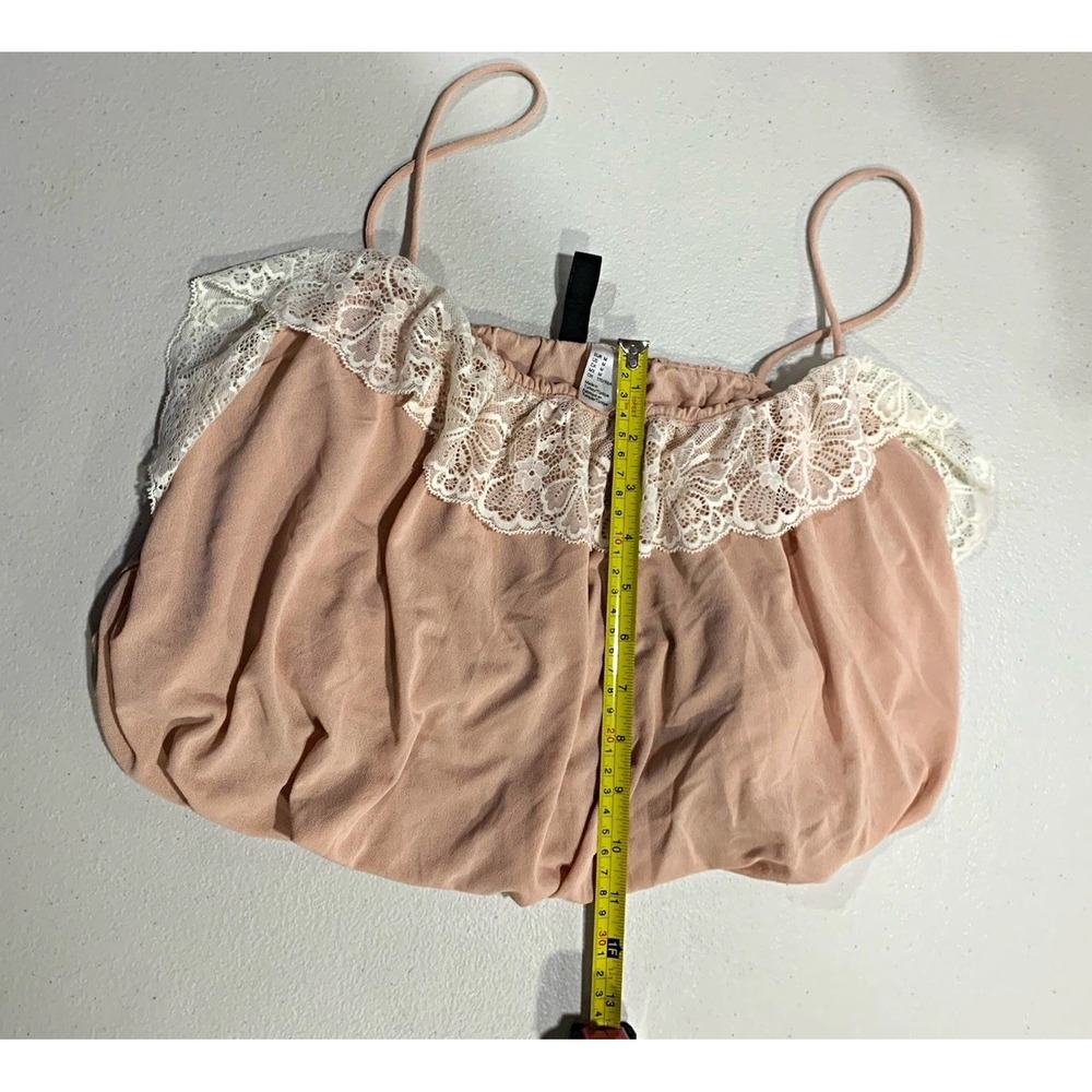 H&M Divided Pink Lace Crop Cami Top Blouse Size M Y2K Coquette Cottage